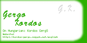 gergo kordos business card