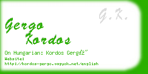 gergo kordos business card